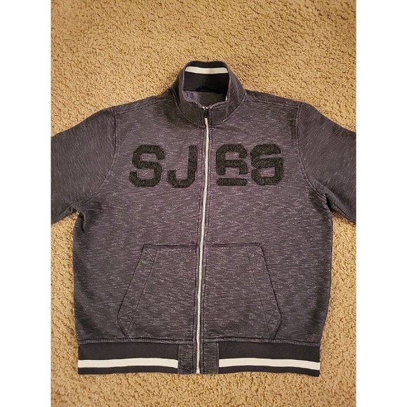 Sean John Men's Zip Up Long Sleeve Jacket Size XXL/2XL Grey White - Picture 3 of 14